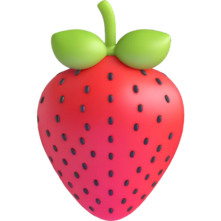 shiny and cute strawberry emoji