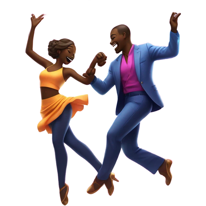 Couple dancing to edm under laser light show emoji