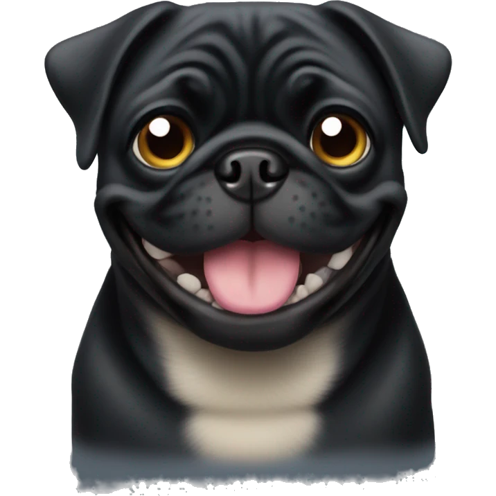 Black pug smile  emoji