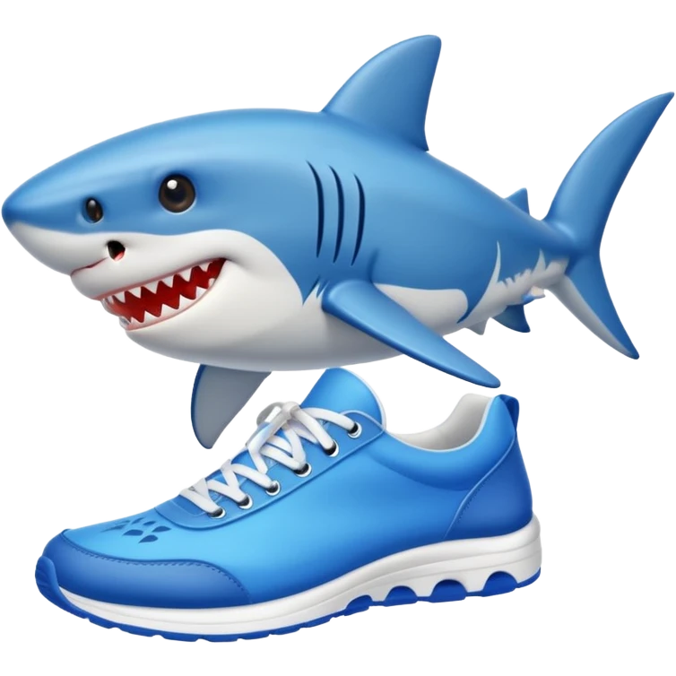 shark wearing blue sneakers emoji
