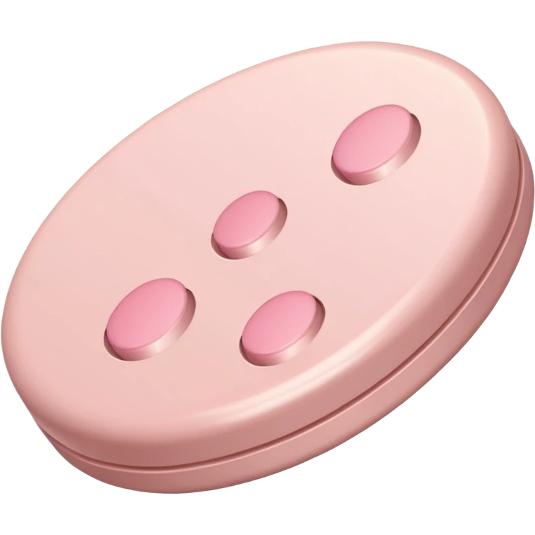 beige blister pack with pastel pink round pills, slightly glossy emoji