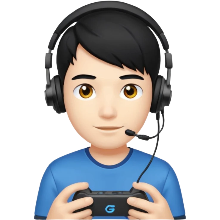 A gamer boy black hair  emoji