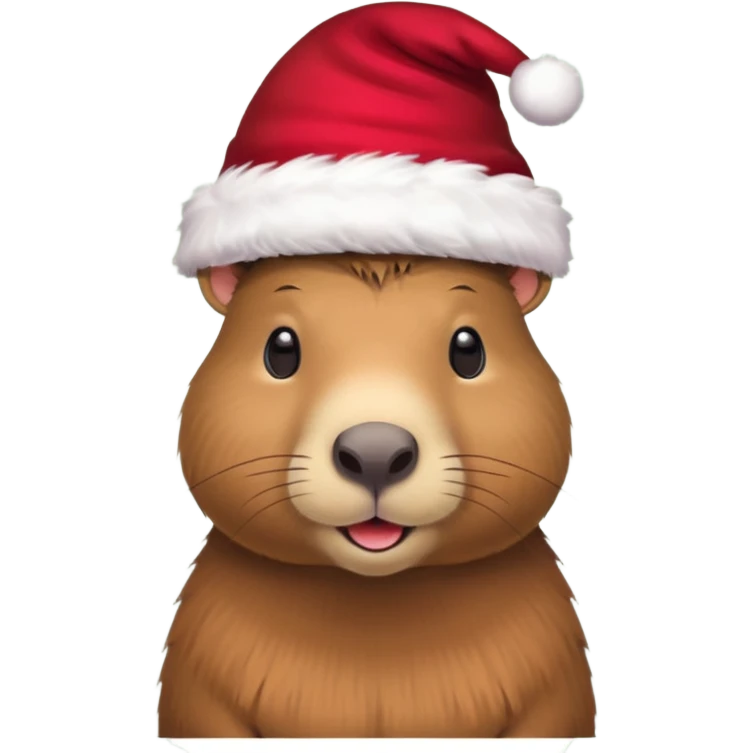 Asme un capivara con gorrito de navidad emoji