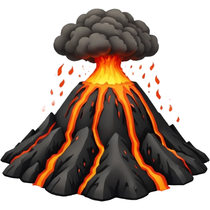 Volcano, neutral emoji