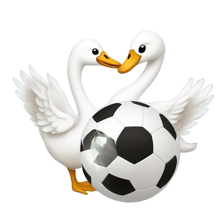 Swans playing soccer emoji