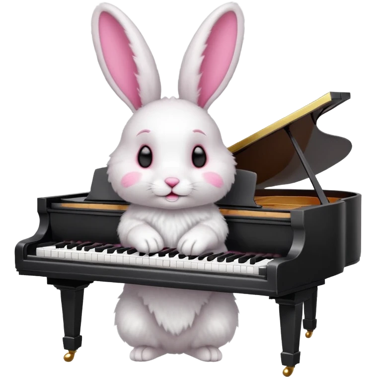 rabbit playing piano emoji