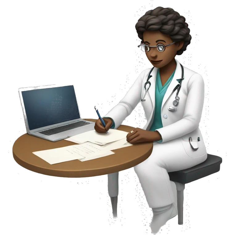 the doctor (women) is writing a letter emoji