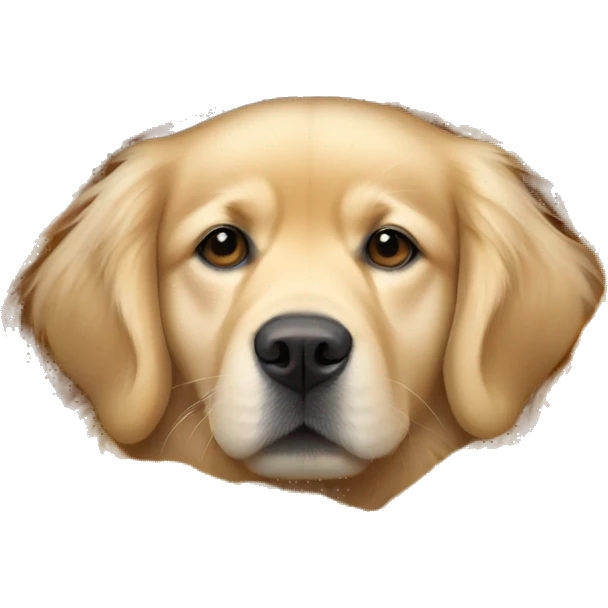 Golden retriever cozy in a knitted blanket emoji