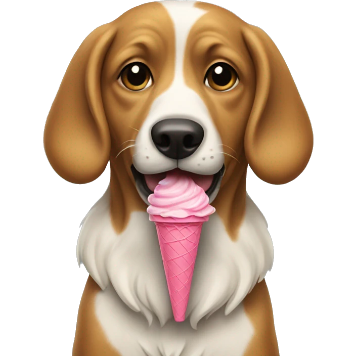 Dog eating ice cream emoji