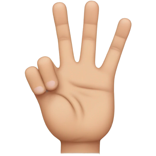 hand with 3 fingers up(thumb, index and pinky) and 2 fingers down(middle, ring) emoji