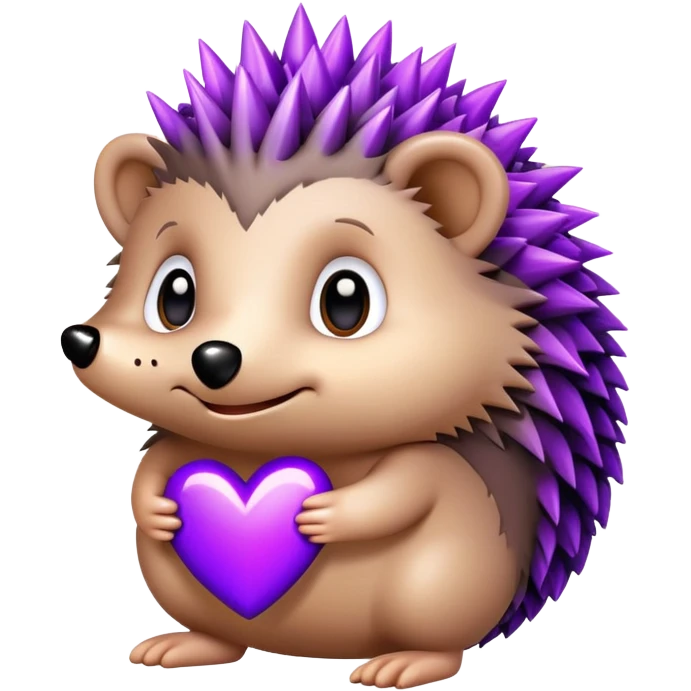 hedgehog with purple heart  emoji