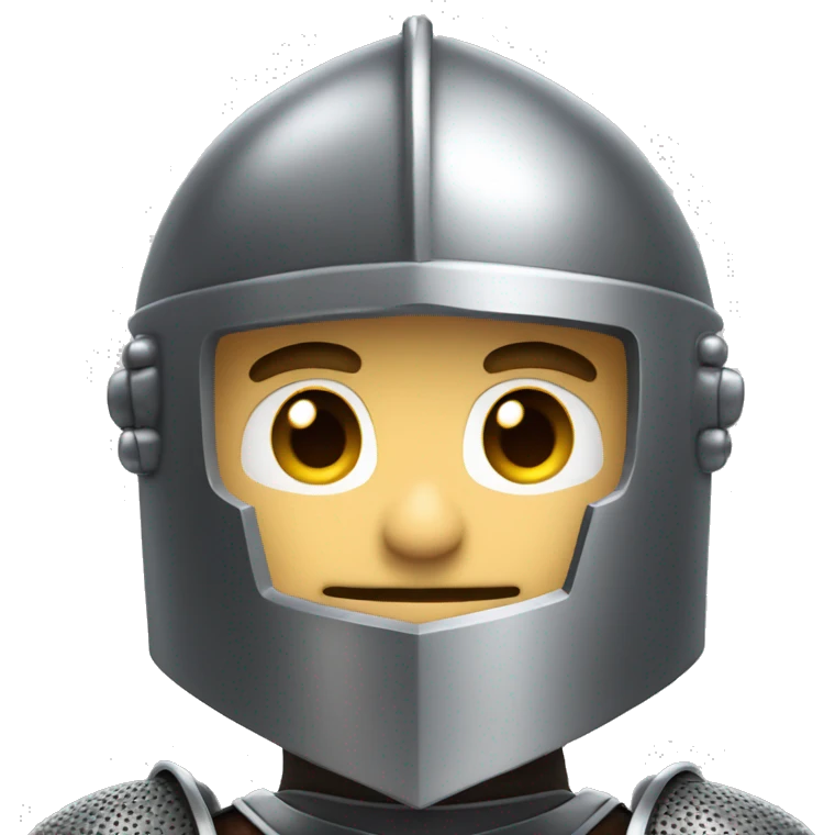 Knight in suit of armour, head and shoulders emoji