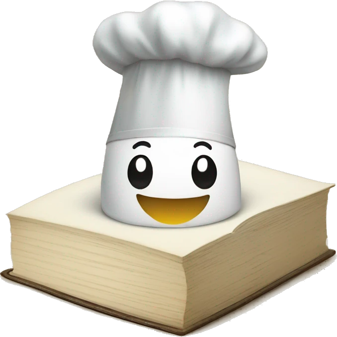 chef hat on top of smiling book emoji