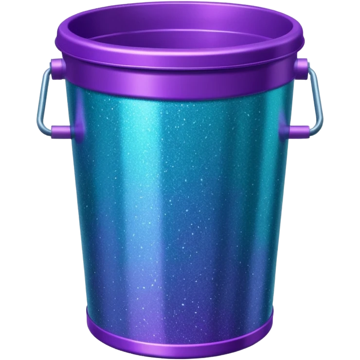 Glitter Purple and Cian  metal rubbish bin emoji