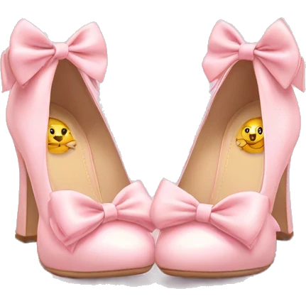 Light pink kitten heels with bows emoji