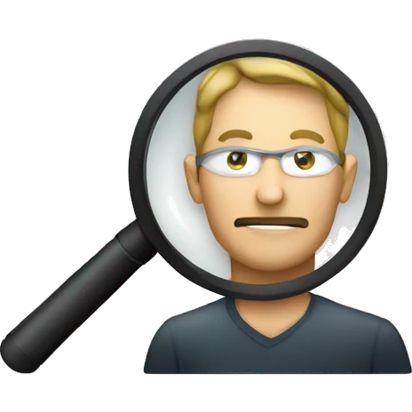 magnifier over person emoji