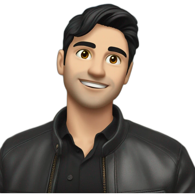 Mysterious guy in black leather emoji