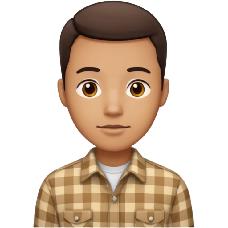 male in checkered shirt, not t shirt emoji