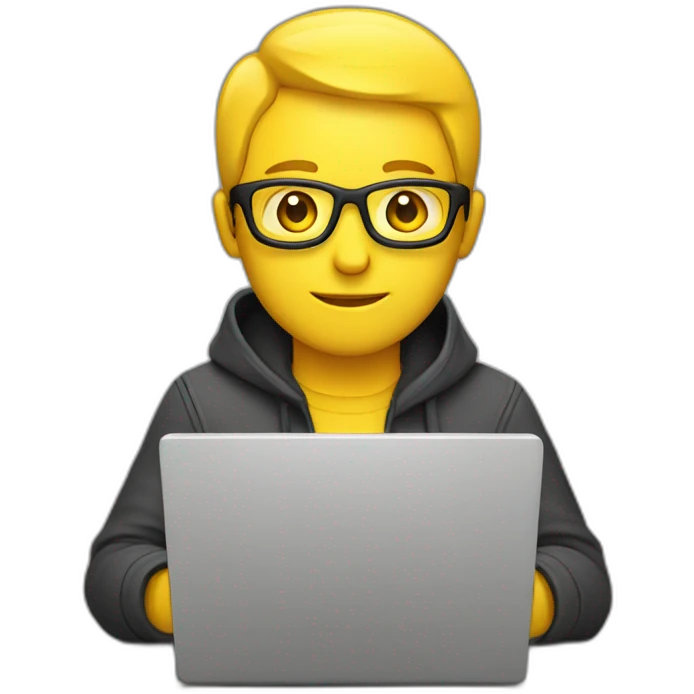 web developer using yellow and laptop emoji