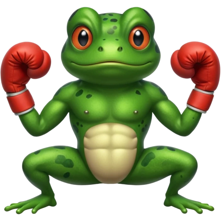 Frog with boxing gloves emoji