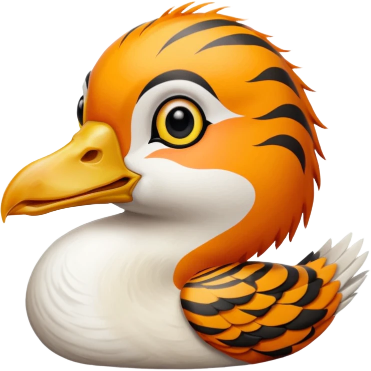 A fusion of a goose and a tiger emoji