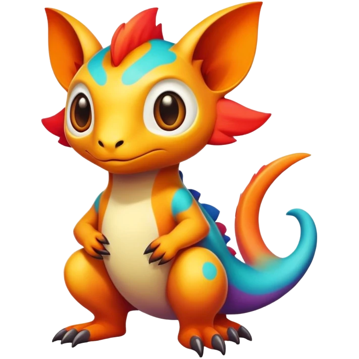 colorful vibrant Fakémon-creature with random markings emoji
