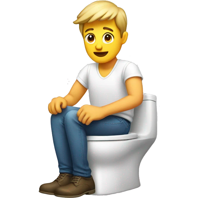 Man sitting on toilet emoji