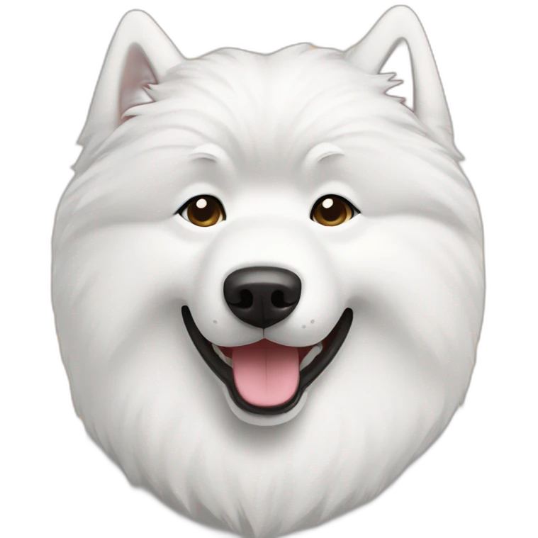samoyed using phone emoji