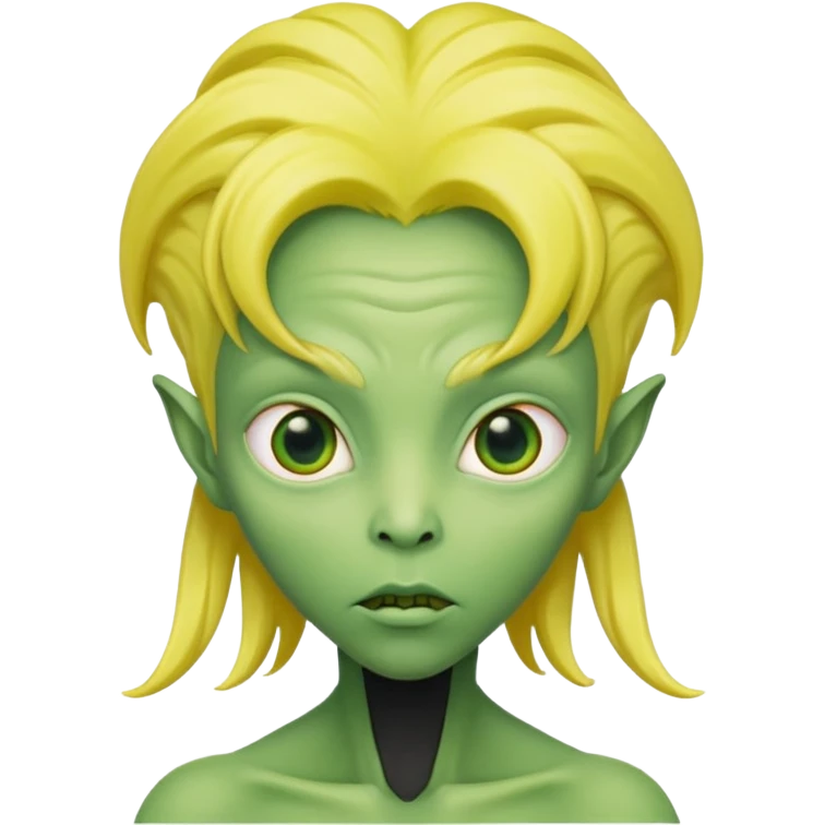 alien with yellow hair emoji