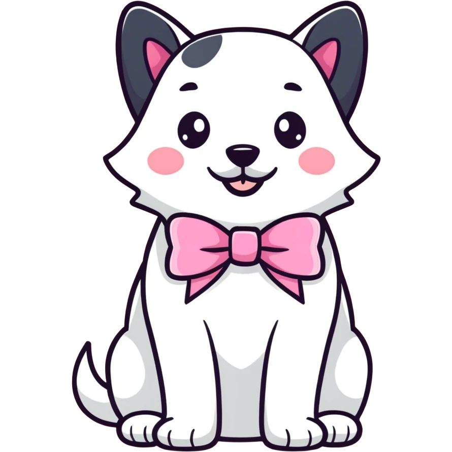 Dog wearing pink bow emoji