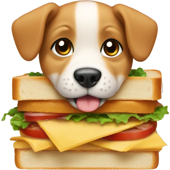 puppy inside a andwich emoji