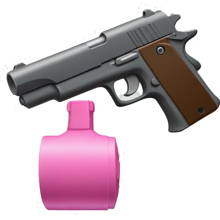 pink an dark gray gun with a perspective with the barrel looking away from the camera emoji