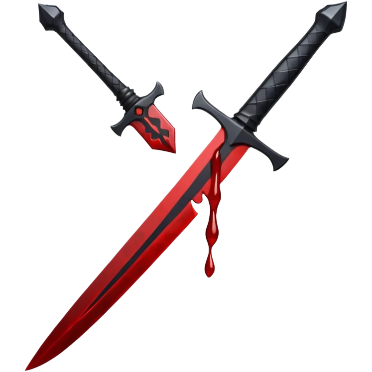 iOS emoji, dark fantasy dagger, obsidian blade, runes, blood drop, clean render, minimalism emoji