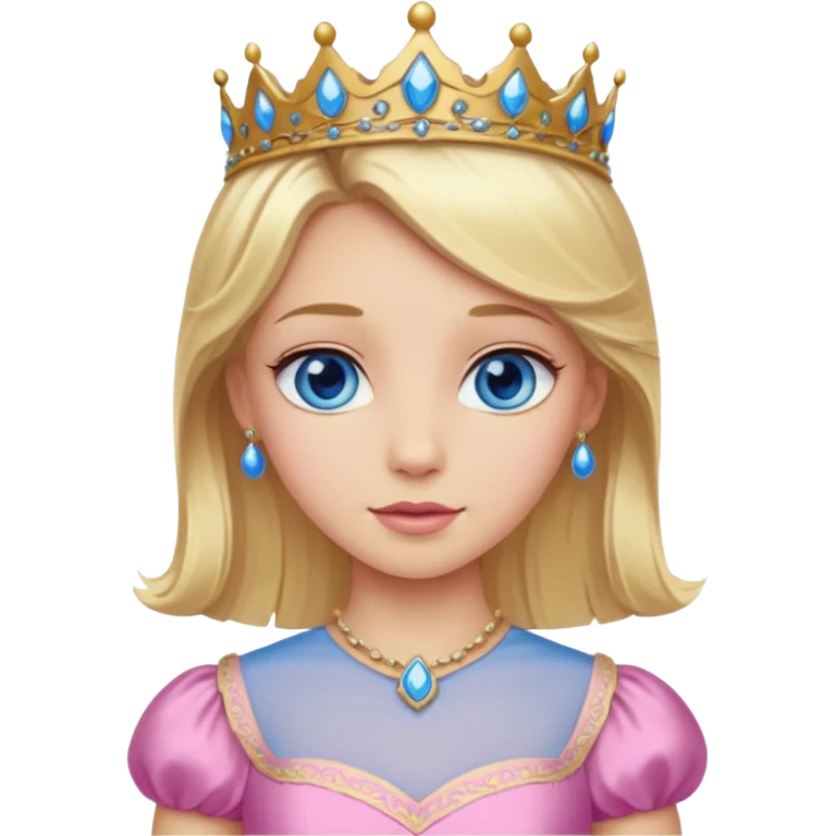 Sarı saçlı mavi gözlü Pembe prenses emoji