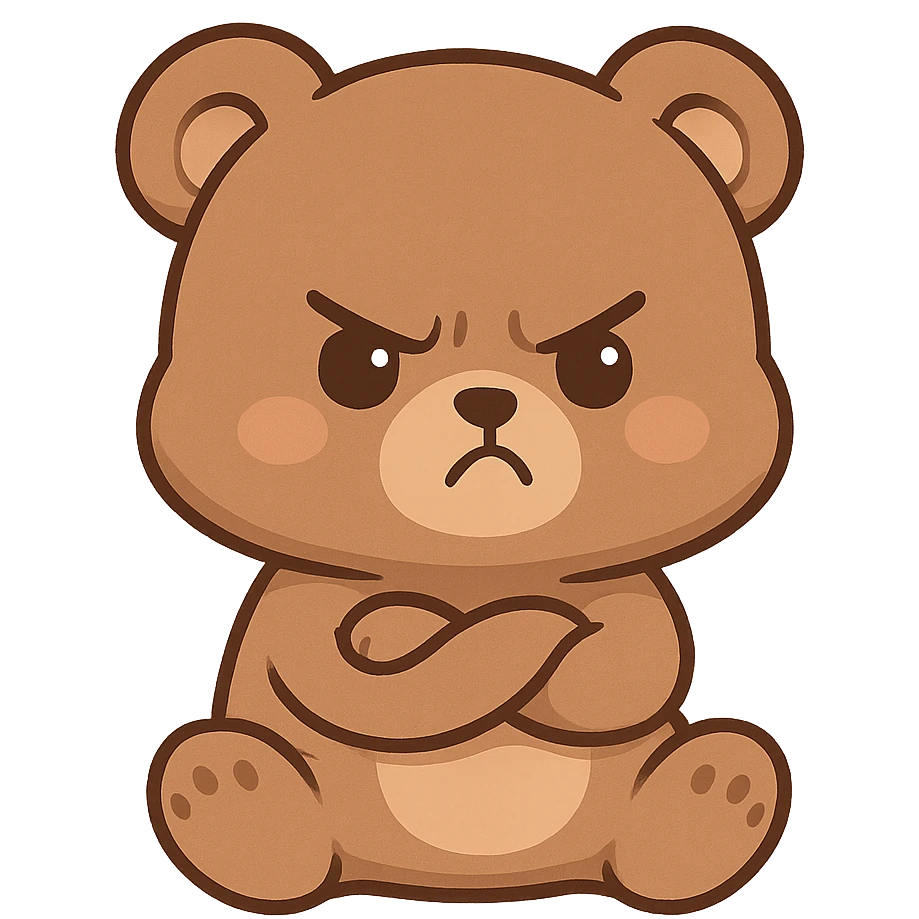 Chibi Bear Pout (angry but cute) emoji