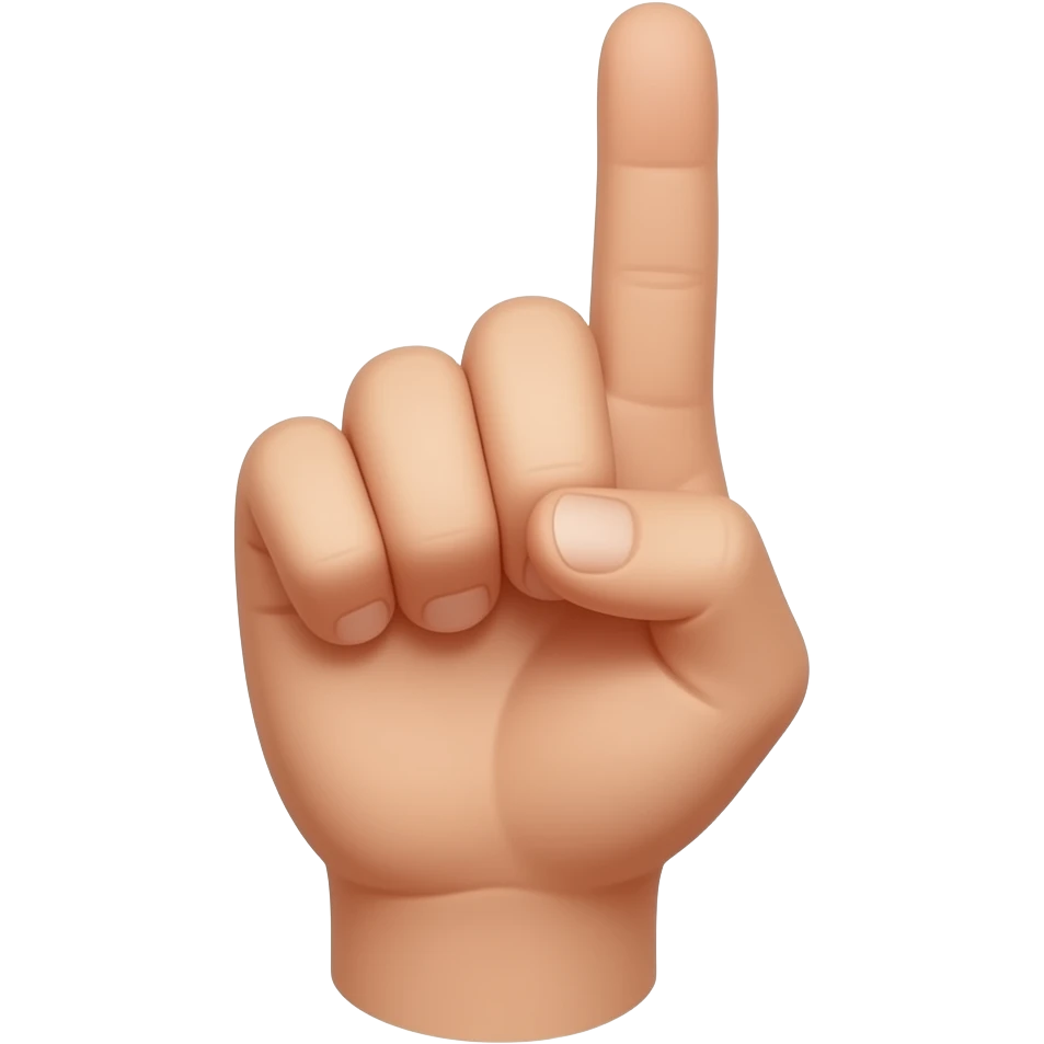 peux tu me créer un emoji d’une main tendue avec le majeur et l’annuaire plus relevé de les autres doigts emoji