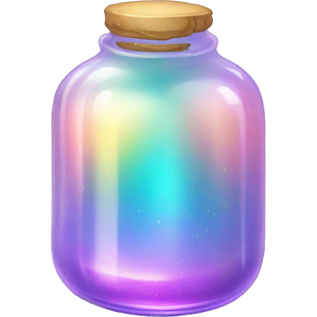 Sparkly glossy Pastel iridescent glass vasr emoji