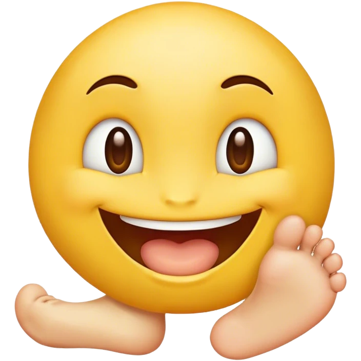 yellow emoji with feet in mouth emoji