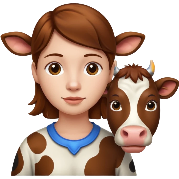 Half human half Cow emoji