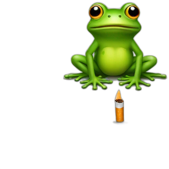 frog with a cigarette emoji