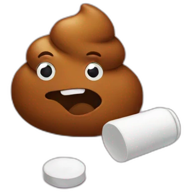 poop taking pills emoji