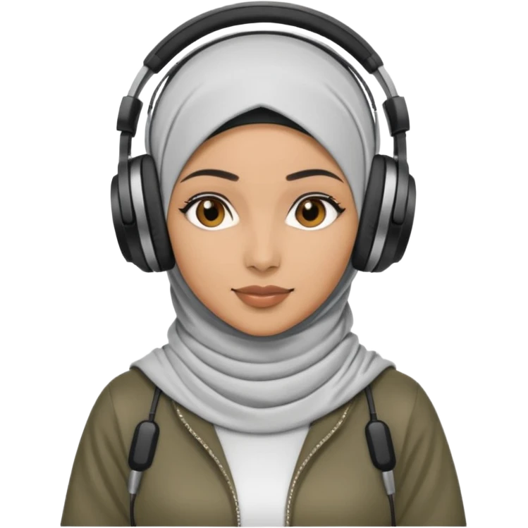 hijab DJ, headphone emoji