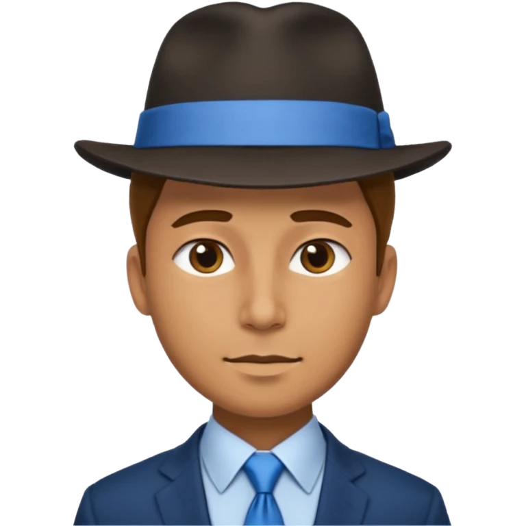 man with hat and blue ties emoji