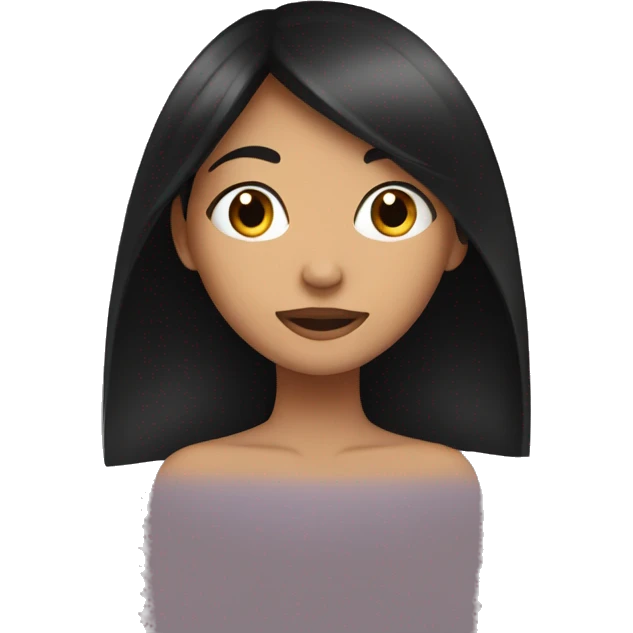 pretty young long black haired girl covering face emoji