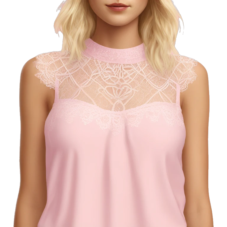  pink top with lace emoji