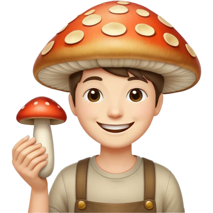 Eating a tall mushroom emoji