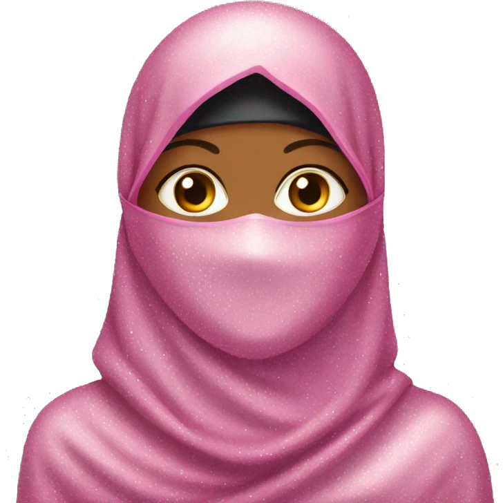 glittery pink niqab emoji