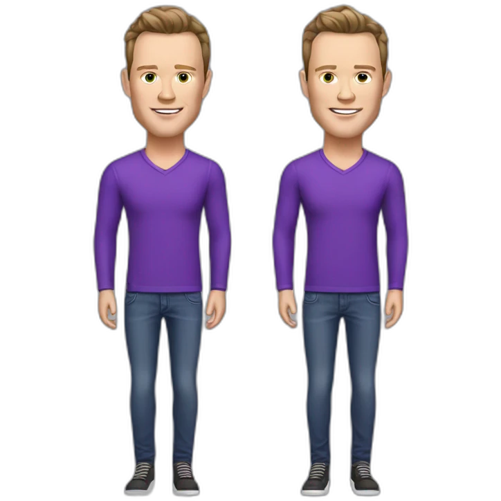 Jonathan Toews wearing a purple shirt and jeans  emoji