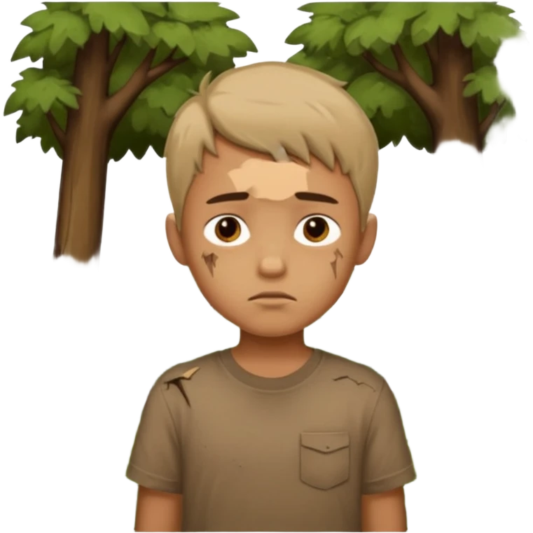 Manga bir bola ormonda yolgiz holatini tasvirlab ber emoji