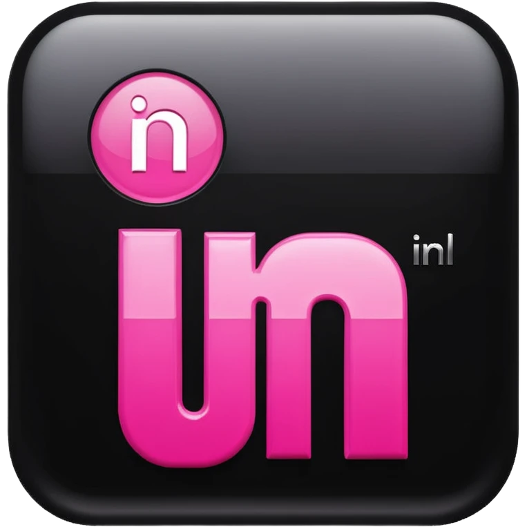 black pink 3d linkedin logo emoji